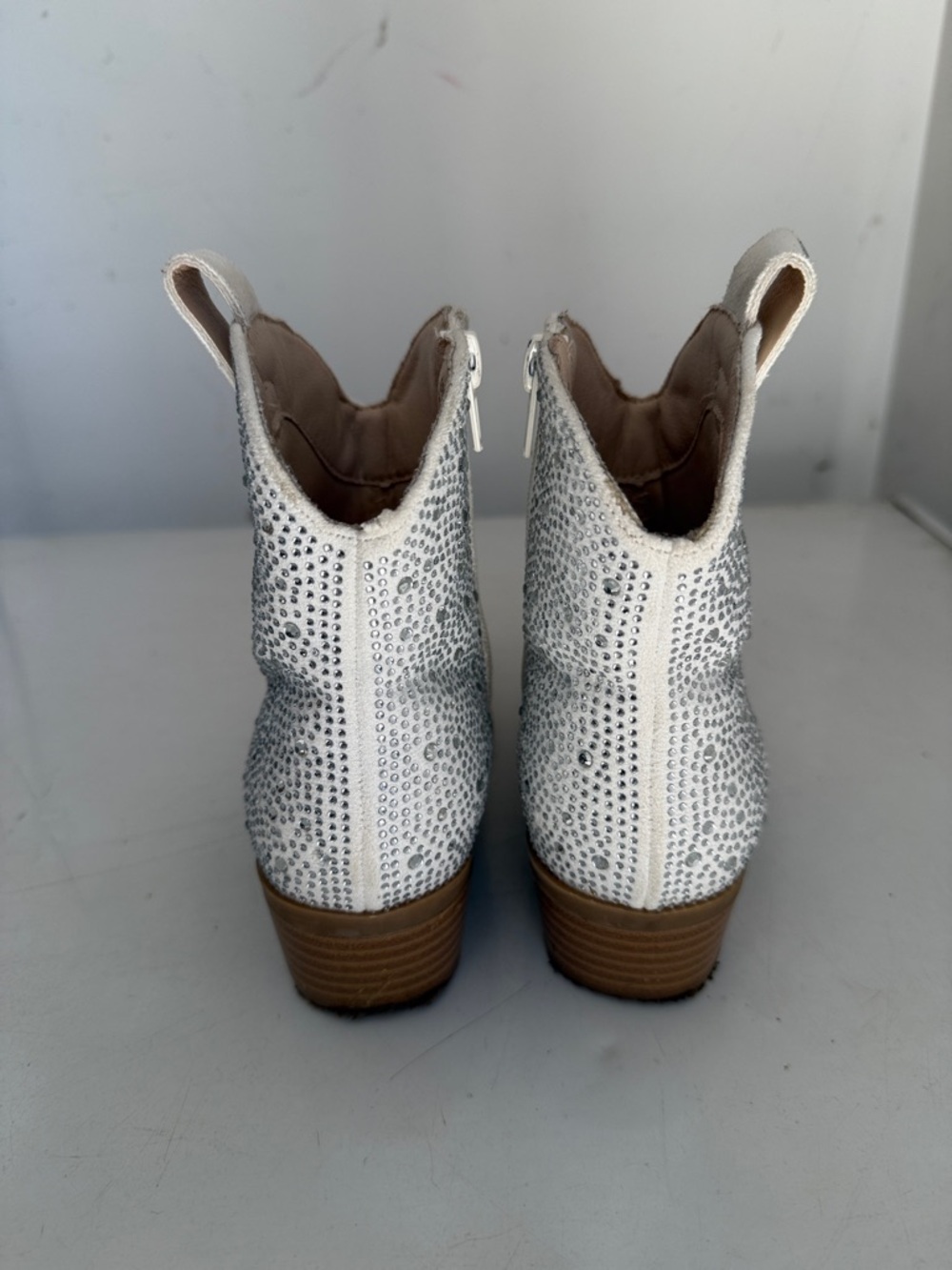 π’Swiftie Boots Toddler Girls Silver Rhinestone Cowboy Boots Dream Pairs Size 12 - Picture 3 of 9